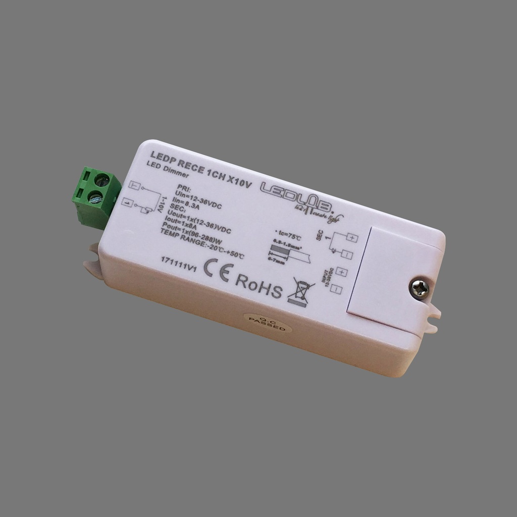 1 CHANNEL CONTROLLER 8A 1-10V + PUSH DIM  
