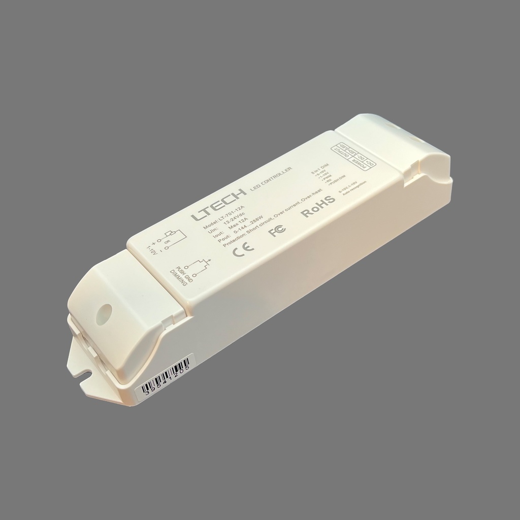 1 CHANNEL CONTROLLER 10A 0-10V + 1-10V + PUSH DIM 